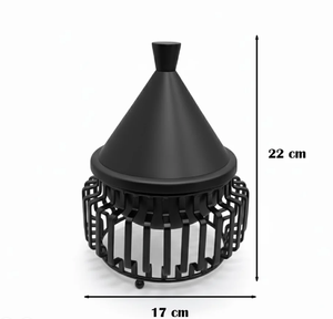 Collection Ramadan : Bol à dattes en acier inoxydable noir moderne avec couvercle et support, design traditionnel, compatible lave-vaisselle, idéal pour les fêtes - Product Image 5
