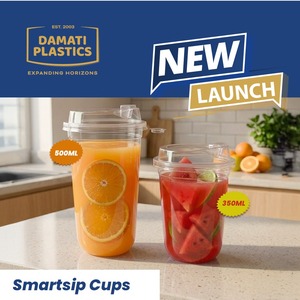 Vaso con Tapa de Plástico PP en Forma de U de 500 ml, Color Personalizado, Fabricante para Marcas de Bebidas, Cafeterías, Restaurantes, Vasos para Llevar - Product Image 3