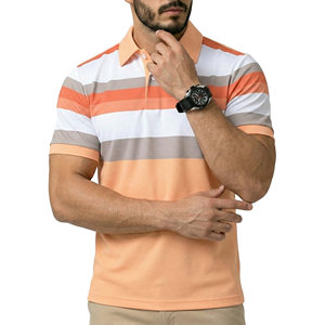 เสื้อโปโลผู้ชายสีสันตัดกัน แขนสั้น ระบายอากาศได้ดี ทรงสปอร์ต สั่งทำได้ เหมาะสำหรับใส่เล่นกอล์ฟในฤดูร้อน ขายส่งจำนวนมาก - Product Image 1