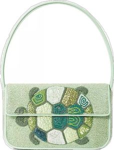 Bolso de mano con solapa y estampado animal con cuentas rojas, bolso de fiesta elegante para mujer con una sola correa - Product Image 2