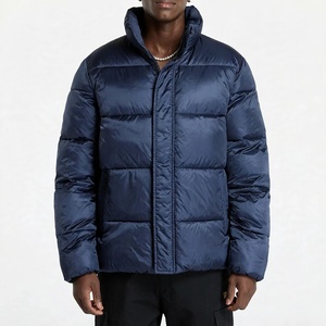 Chaqueta Acolchada Verde Brillante Impermeable Ecológica para Hombre, Cuello Alto, Abrigo Cálido de Invierno, Ropa de Calle, Prenda Exterior Estándar Personalizada - Product Image 1