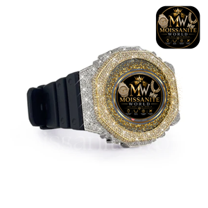 Montre en quartz Moissanite World Luxury Iced Moissanite, boîtier carré de 45 mm, bracelet en silicone pour homme - Product Image 2