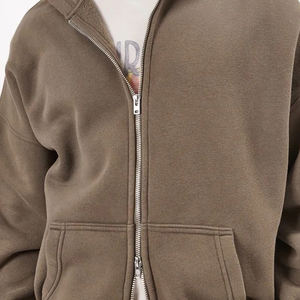 Sudadera con capucha y cremallera para hombre, estilo vintage, lavado ácido, algodón y poliéster, informal, ropa de calle, gimnasio, atletismo, proveedor OEM - Product Image 6