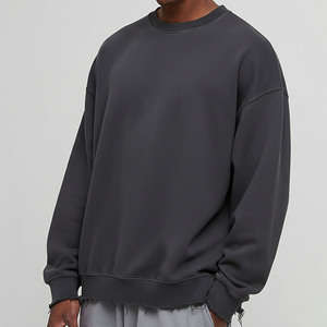 Sweat-shirts pour hommes style épaules tombantes, en molleton de haute qualité, brodés, coupe oversize, vierges, épais, pour le sport - Product Image 1