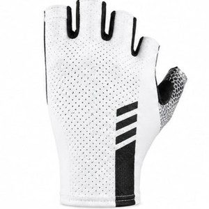 Gants de cyclisme demi-doigts en PU, design en maille respirante, gants de course unisexes, fermeture à boucle et crochet, ajustement universel - Product Image 6