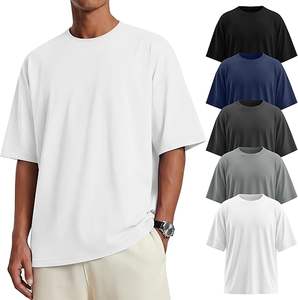 Camiseta Básica para Hombre con Hombros Caídos, Corte Oversize, Dobladillo Curvo, Colores Personalizados, 100% Algodón Peinado de Alta Calidad 2026 - Product Image 4