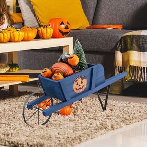 Carrello Fioriera 2-in-1 in Legno con Ruote Pneumatiche e 9 Accessori Magnetici per Giardino e Giardinaggio - Product Image 6