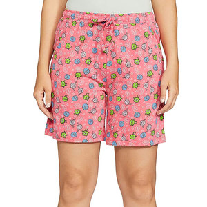 Women Cartoon Print Lounge Shorts <b>Elastic</b> Waist Cute Graphic Design Relaxed Fit Soft Summer Sleepwear Home Shorts by TANAZAINRA - Product Image 2