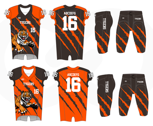 เสื้อฟุตบอล 7v7 คุณภาพสูงแบบกำหนดเอง พร้อมลายปักแบบ Tackle Twill และเทคนิคการพิมพ์แบบ Sublimation ชุดยูนิฟอร์มอเมริกันฟุตบอล บริการ OEM - Product Image 4