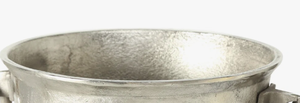 Seau à boissons rustique en métal moulé, finition argent brossé, avec ancre, base sur pieds et poignées pivotantes, servant également de refroidisseur à vin et de seau à glace - Product Image 4