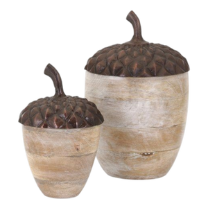 Juego de 2 tazones decorativos de madera de mango para decoración de fiestas y eventos, para regalo, para organizar la cocina - Product Image 1