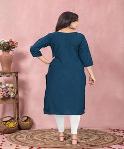 Kurti de Trabajo de Algodón de Secado Rápido con Diseño Elegante Tesla, Prenda Étnica para Uso Festivo, Precio al por Mayor - Product Image 3