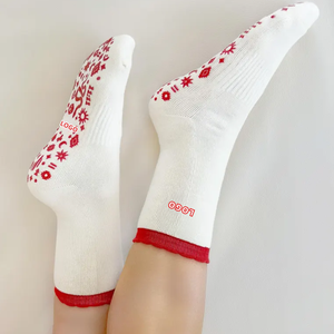 <b>Custom</b> Yoga <b>Grip</b> Breathable Crew <b>Socks</b> Letter Pattern Wholesale Non Slip Pilates <b>Socks</b> ODM Private Label Manufacturer - Product Image 5