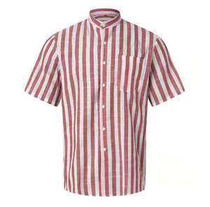 Camisa de algodón informal de verano para hombre, diseño OEM 2026, novedad, camisa de negocios popular con solapa a rayas y manga corta - Product Image 6