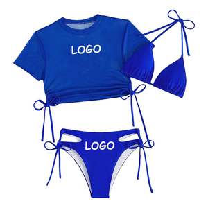 Maillot de bain dos nageur sans coutures léger avec logo personnalisé, ensemble 3 pièces pour femme, soutien moyen, idéal yoga et plage - Product Image 6