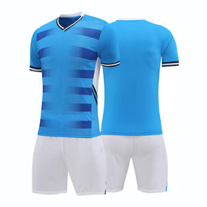 Conjunto de Camiseta de Fútbol de Manga Larga Blanca para Hombre con Pantalones Cortos Azul Marino, Cuello en V, Poliéster que Absorbe la Humedad, Ajuste Atlético, para Todas las Temporadas, Sublimado - Product Image 4
