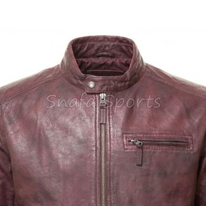 Chaqueta de cuero personalizable de color sólido, a prueba de viento y cálida, tallas grandes, chaquetas de cuero para hombre en venta - Product Image 3