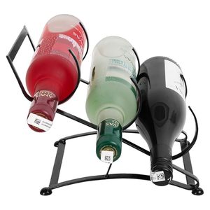 Modern <b>Metal</b> Wine <b>Rack</b> 3 Bottle Capacity Minimalist Design Home Display Stand - Product Image 3