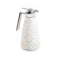 Bouteille isotherme chic en nacre avec motif feuille, pot de service décoratif, cadeau de Ramadan, pot isotherme de qualité, design élégant, vente en gros