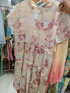 Vibrant Geometric Cotton Bohemian Kaftan Tunic Multicolor Zigzag Print Lightweight Resort Wear Tassels Loose Fit Casual Dress - Product Image 3