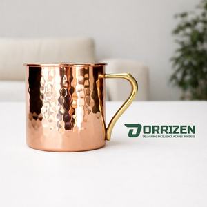 Tasses à bière et à café réutilisables en cuivre pur certifié, classiques et minimalistes, 400 ml, écologiques, avec poignée, pour les fêtes de Noël - Product Image 2