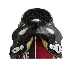 Selle de cheval Western en cuir véritable avec ensembles et sangles pour les sports équestres - Product Image 1