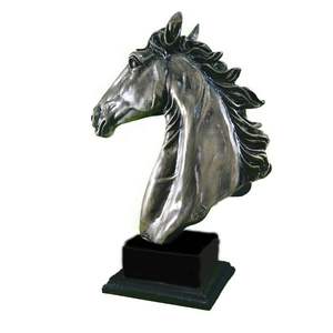 Statue de cheval décorative en aluminium moulé pour bureau et intérieur de maison avec finition métallique brillante de qualité supérieure - Product Image 1