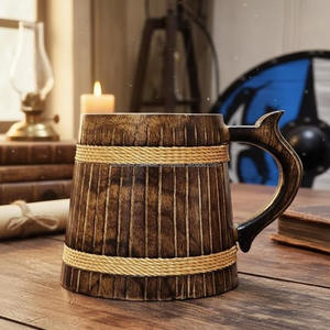 Mug à café en bois traditionnel, produit d'exportation de haute qualité d'Inde, artisanat culturel, objet de verrerie. - Product Image 4