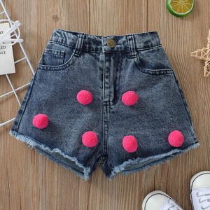 Pantalones para Niñas, Color Sólido, Elásticos, con Botones, Cierre de Cremallera, Bolsillos, Bonitos, Ropa de Verano, Shorts de Mezclilla para Niños - Product Image 4