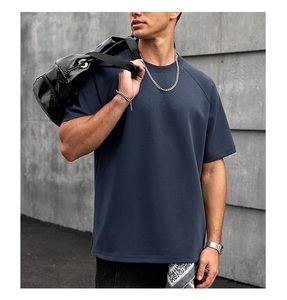 T-shirt décontracté pour homme à manches courtes, 100 % coton, col rond et épaules tombantes, couleur unie, coupe oversize, fabriqué au Bangladesh – Meilleure vente - Product Image 4