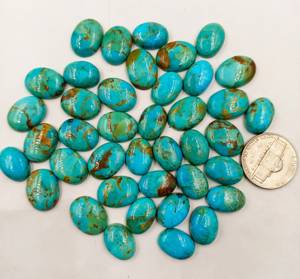 Turquesa Mohave Azul Natural de Alta Calidad, 5x7mm, Forma Ovalada Lisa, Corte Cabujón, Piedras Preciosas Sueltas Pulimentadas para Joyería - Product Image 5