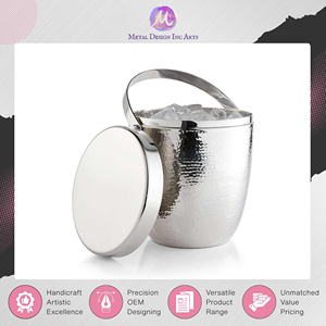 Worldwide Exporter Selling Aluminium Hammered Luxurious Beverage Tub <b>with</b> <b>Lid</b> Ice <b>Bucket</b> for Hotels & Bars at Nominal Price - Product Image 3