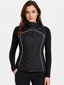 Fabric Warm Construction Comfortable Winter Daily Wear OEM <b>Women</b> Puffer Vest Lightweight Insulated <b>Waistcoat</b> Durable Quilted - Product Image 1