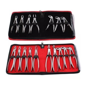 Kit d'instruments chirurgicaux professionnels en acier inoxydable pour l'extraction dentaire manuelle – Forceps et pinces pour 10 dents supérieures et inférieures - Product Image 1