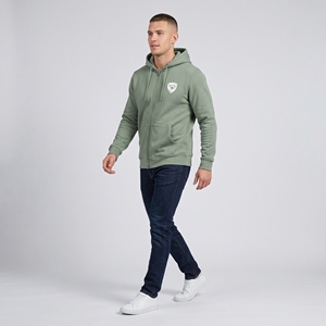 Sudadera con Capucha y Cremallera Dumela Unisex Verde, 100% Algodón, Color Sólido, Casual, Transpirable, Ecológica, Corte Holgado, Invierno - Product Image 2