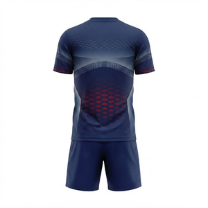 ชุดเสื้อฟุตบอลชาย พิมพ์ลายแบบ Sublimation คอกลม แขนยาว ผ้าโพลีเอสเตอร์ 100% ระบายเหงื่อได้ดี ทรงแอธเลติก ลายเรขาคณิต - Product Image 3