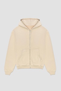 Sudadera con Capucha y Cierre para Hombre, Color Verde Oliva, Corte Regular, Color Sólido, Estilo Casual para Otoño, 100% Algodón, Diseño con Bolsillos - Product Image 5