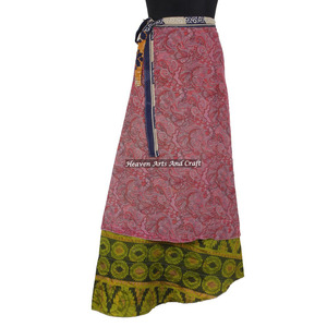 Falda Cruzada Roja de Verano para Mujer, Falda Cruzada de Seda Multicolor, Fabricante y Mayorista de Jaipur - Product Image 4