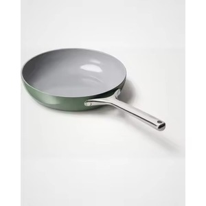 Sartén de latón de alta demanda con tapa de acero inoxidable y mango remachado, sartén profunda para saltear, apta para cocinas de inducción - Product Image 4