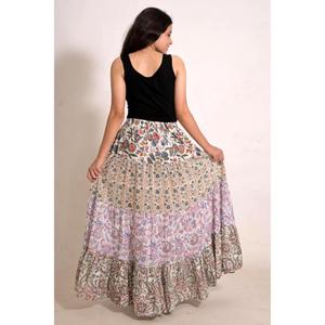 Cotton Patchwork <b>Long</b> <b>Skirt</b> for Women Handmade Indian Boho Maxi <b>Skirt</b> Casual Everyday Wear - Product Image 6