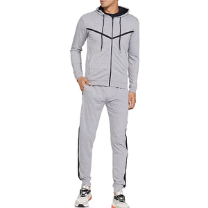 Unisex Football Tracksuits with Custom Logo, <b>Hooded</b> <b>Zip</b>-Up Tracksuit Bottoms, Technical Fleece, Acid Wash, Solid Color - Product Image 1