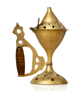 Brûleur d'encens en laiton traditionnel Lobandan, porte-encens Dhoop Lobaan pour la maison et le temple - Product Image 5