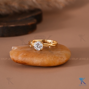 แหวนหมั้นเพชรทรงกลมเพาะเลี้ยงแบบเกลียวลายเถาวัลย์ ทองคำแท้ 14K ดีไซน์กิ่งไม้ธรรมชาติ แหวนแต่งงานสำหรับผู้หญิง - Product Image 2