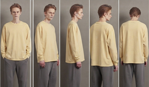 เสื้อยืดแขนยาวทรงหลวมแบบสปอร์ตคอกลมผ้าฝ้าย 100% สำหรับผู้ชาย เสื้อวิ่งออกกำลังกายทรงโอเวอร์ไซส์ - Product Image 6