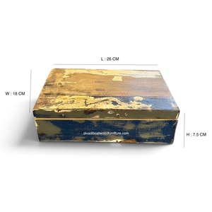Boîte de rangement rectangulaire en bois artisanale, finition naturelle vibrante, organisateur de bijoux, boîtes de rangement décoratives, vente en gros OEM ODM - Product Image 1