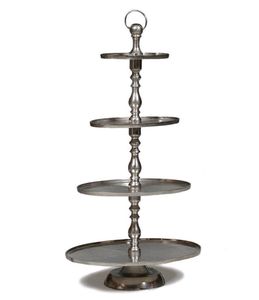 Elegant Metal 5 Tier <b>Cake</b> Stand For <b>Wedding</b> Dessert Table Decoration With Stylish Multi Layer Serving Display - Product Image 4