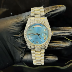 Reloj de Lujo de Acero Inoxidable con Diamantes Cultivados en Laboratorio VVS, Estilo Hip Hop, Reloj de Pulsera Automático Premium para Hombre, para Usar en Fiestas - Product Image 1