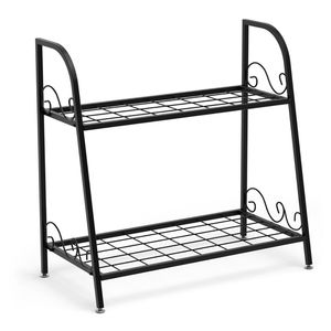 Supporto per Piante in Metallo a Doppio Strato Resistente per Patio e Balcone, Espositore per Vasi di Fiori - Product Image 5