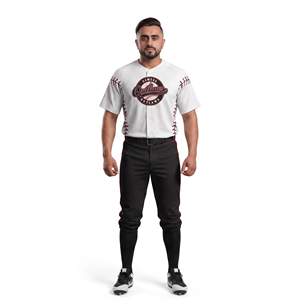 T-shirt de baseball personnalisé par sublimation pour adultes, anti-humidité, respirant, avec nom d'équipe, numéro et nom du joueur, OEM 100% - Product Image 1