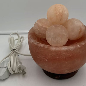 Natural Premium Carved Fire Bowl Salt Lamp High Quality Modern Style Home Decor for Relaxation - Product Image 3